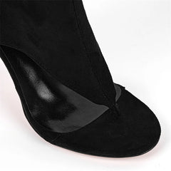 Flip-Toe Cut Out Stiletto Heel Boots