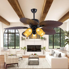 Variable Frequency Mute Remote Control Electric Big Leaf Fan Light