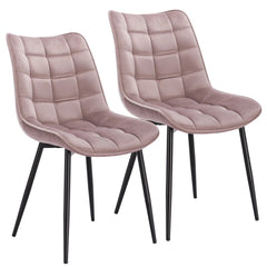 Velvet Upholstered Stable Metal Legs Dining Chairs