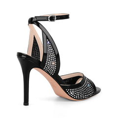 Sparkling Ankle Strap Stiletto Heels