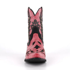 Western Embroidered Block Heel Boots