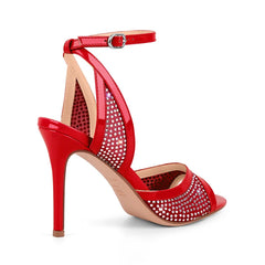 Sparkling Ankle Strap Stiletto Heels