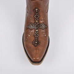 Embroidery Pointed Toe Western Boots