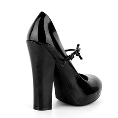 Patent Leather Mary Jane Chunky Heel Pumps