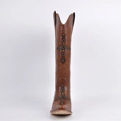 Embroidery Pointed Toe Western Boots