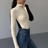 Turtleneck Long Sleeve Soft Women Pullover