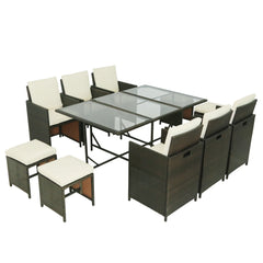 Outdoor Patio Rattan Wicker Dining Table Set