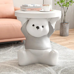 Bear Statues Coffee Table Creative Cartoon Animals Side Table - Golden Atelier