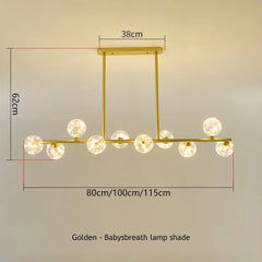 Bubble Ball Long Strip Chandeliers - Golden Atelier
