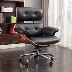 Comfortable Rotating Boss Chair in Genuine Leather - Golden Atelier