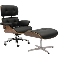 Comfortable Rotating Boss Chair in Genuine Leather - Golden Atelier