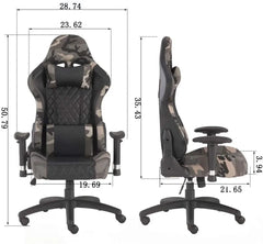 Computer Desk Gaming Office Swivel Chairs with Headrest and Lumbar Pillow - Golden Atelier