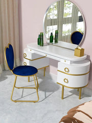 Contemporary and Contracted Metal Nail Dressing Table Chair - Golden Atelier