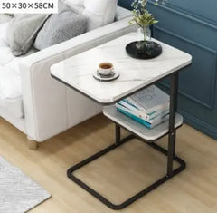 Creative Iron Frame Small Tea Table with One Shelf for Living Room Sofa Corner - Golden Atelier