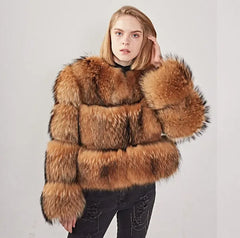 Faux Fur Thick Cropped Jacket - Golden Atelier