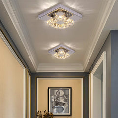 Crystal chandelier with mirror rings, modern LED lighting.