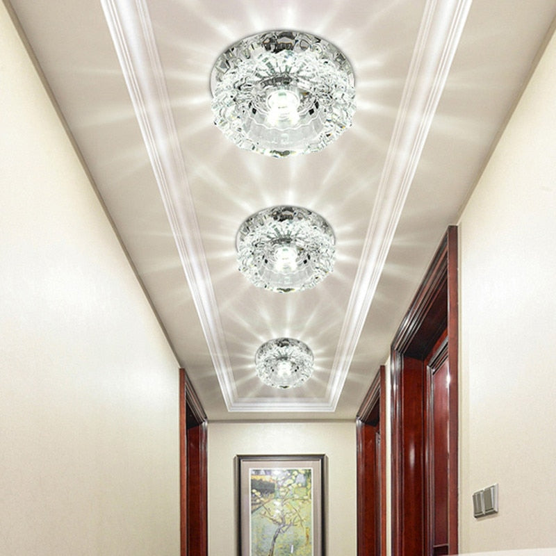 Crystal Aisle Flush LED Ceiling Lamp Corridor Lights 