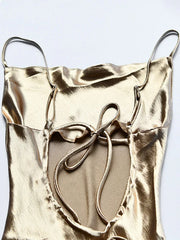 Satin Spaghetti Strap Maxi Dress
