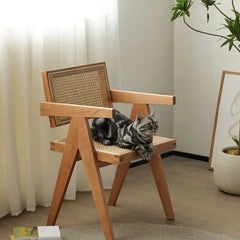 Rattan Wooden Minimalist Dining Chair