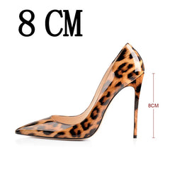 Pointed Toe Patent Leopard Heels