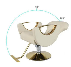 Barbar Chair Hydraulic Tilting Salon Chair Golden Metal Furniture