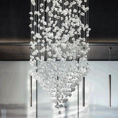 Stone Crystal Chandelier Staircase Long Led Lighting