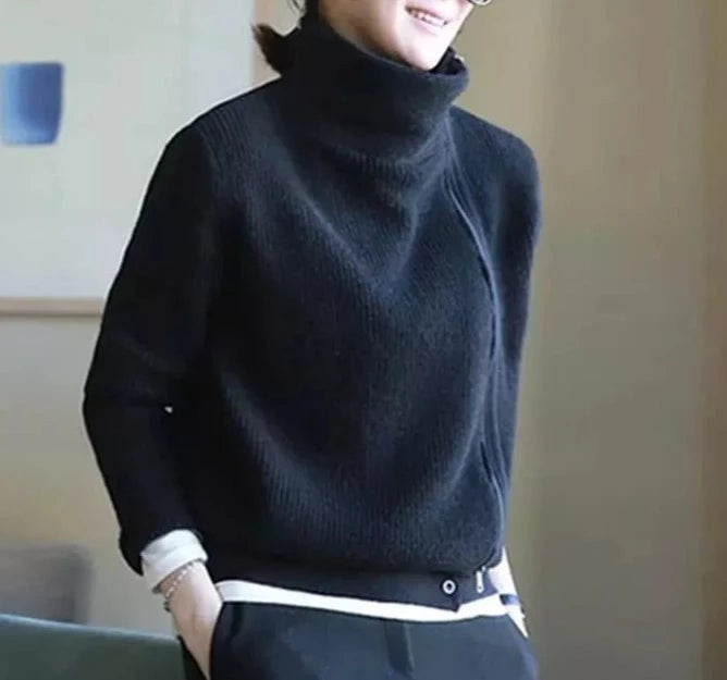 Women Sweater Turtleneck Cashmere Cardigan