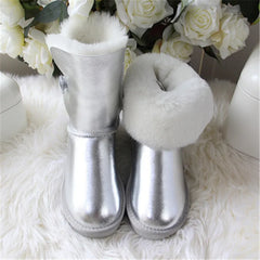 Real Fur Wool Women Winter Snow Boots