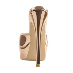 Platform Stiletto Peep Toe Mules Sandals