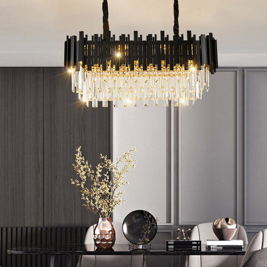 Modern Crystal Black Chandelier For Living room Bedroom