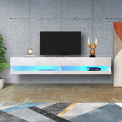 180CM Wall Mounted Floating 80 Inch TV Stand with 20 Color LEDs