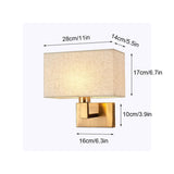 Wall Light Sconces with Rectangle White Yellow Fabric Shade