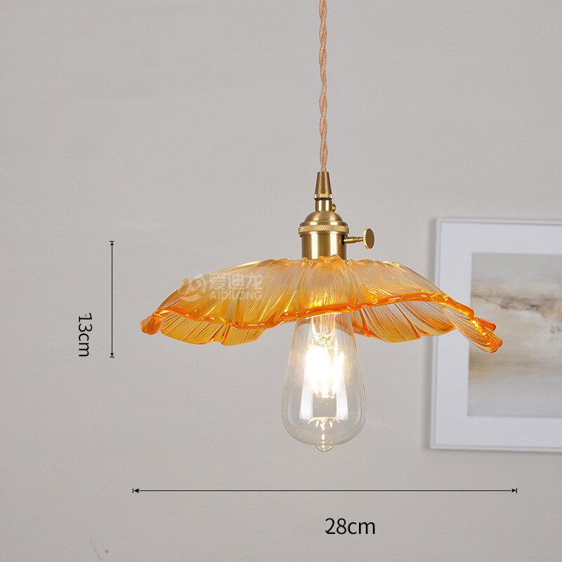 Glass LED Pendant Light Fixtures Knob Switch Modern Hanging Lamp