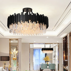 Modern Crystal Black Chandelier For Living room Bedroom