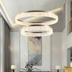 Round Indoor Lamp Golden Hanging Light For Living Room