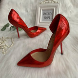 Women's Pointed Toe High Heel Red Pump Shoes