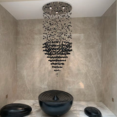 Stone Crystal Chandelier Staircase Long Led Lighting