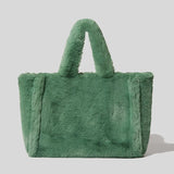 Large Tote Bag Faux Fluffy Soft Plush Shopper Bag