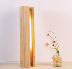 Wooden LED Bedside Table Lamp USB Chargeable