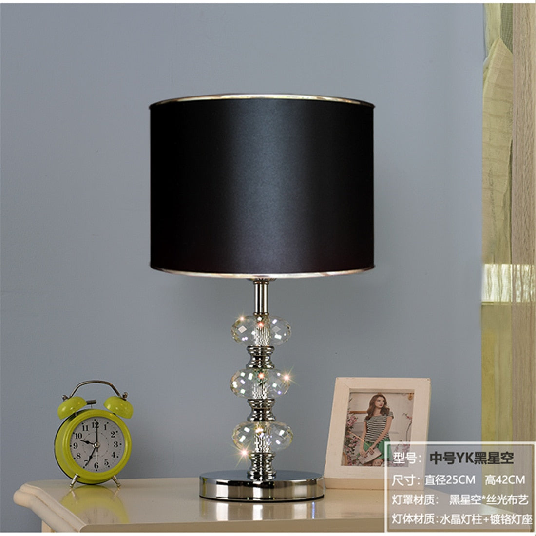 Crystal Gold Silver Pvc Shade Led Table Lamp Decoration Lights