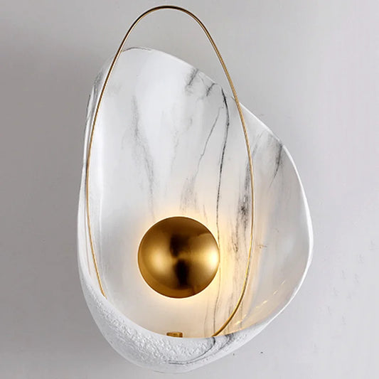 Modern Creative Design Marble Wall Lamp Shell-Shaped Led Lights