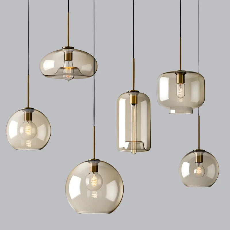 Clear Glass Hanging Ceiling Pendant Lights Fixtures . Golden Atelier 1