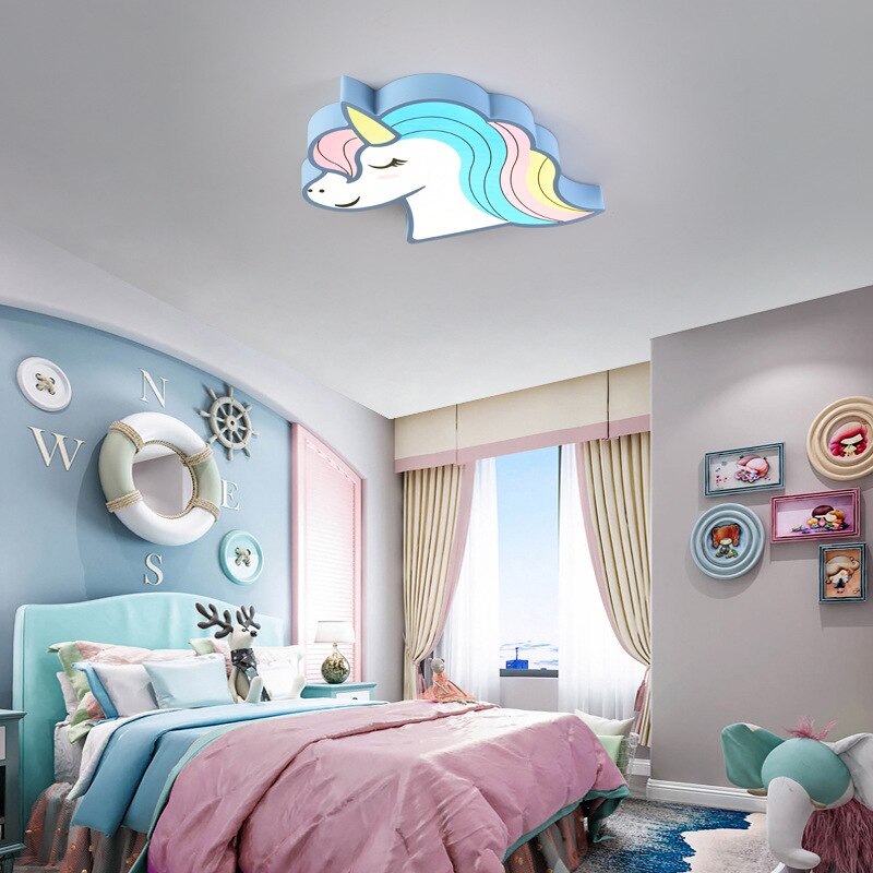 Unicorn Remote Controled Ceiling Lamp For Children Room Decor