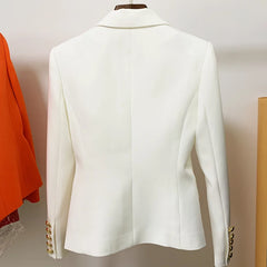 Double Breasted Lion Button Blazer
