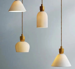 Ceramic Vintage Hanging Lamp Luminaire Lighting. Golden Atelier  2