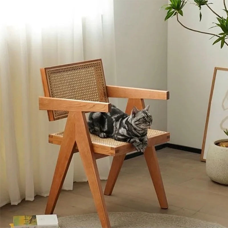 Rattan Wooden Minimalist Dining Chair