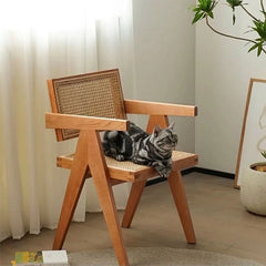 Rattan Solid Wood Minimalist Dining Chairs