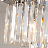 Silver Crystal Rectangle Kitchen Island Décor LED Light Chandelier