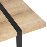 Rectangular Dining Table Steel and Oak Wood Strong Sructure