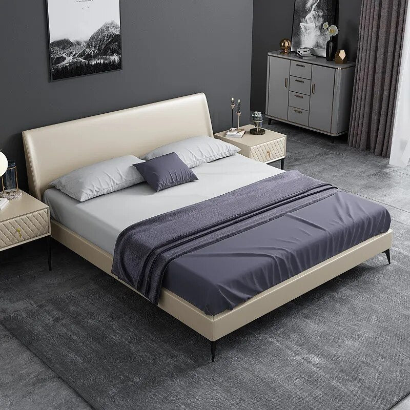 Master 1.8M Leather Double Bed Light Soft Modern Bed